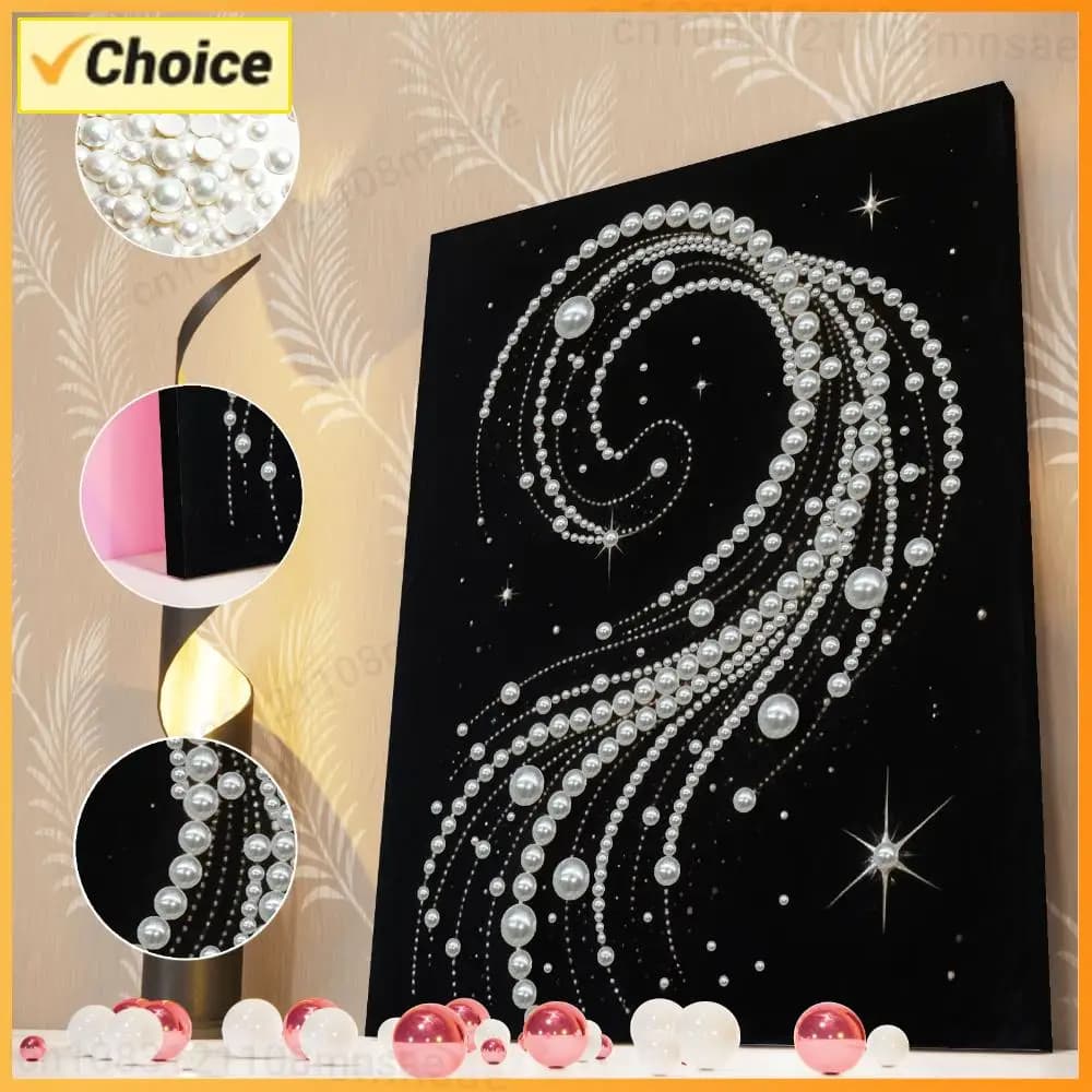 Kit Painting with Fa-da-Te Pearls for Adults, Home Decoration, Paintings with Gems and Pearls, Art and Crafts 30x40cm with Frame