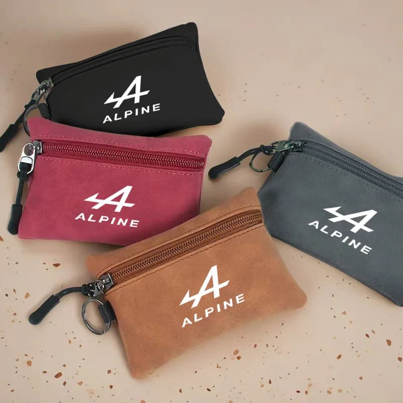 Portachiavi con logo auto, custodia per carte e portafoglio per Alpine A290 GTS A110 Espace Austral Duster Lodgy Spring Koleos Captur Kadjar