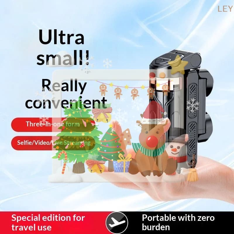 Super mini selfie stick portatile con telecomando Bluetooth, supporto per telefono dal design versatile e integrato per trasmissioni in diretta