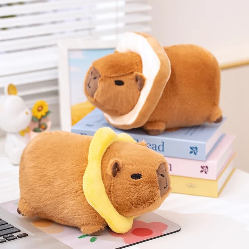 24/34cm Kawaii Soft Stuffed Toast Pillow Animals Sunflower Capibara Anime Toy Capybara Plush Doll Kawaii Plushie Christmas Gift