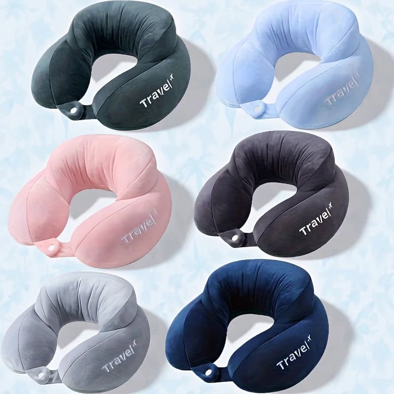 Cuscino da Viaggio a U per Supporto Cervicale, Cuscino per Collo Morbido per Aereo, Auto, Ufficio, Ausilio per il Sonno, Cuscino a U Portatile