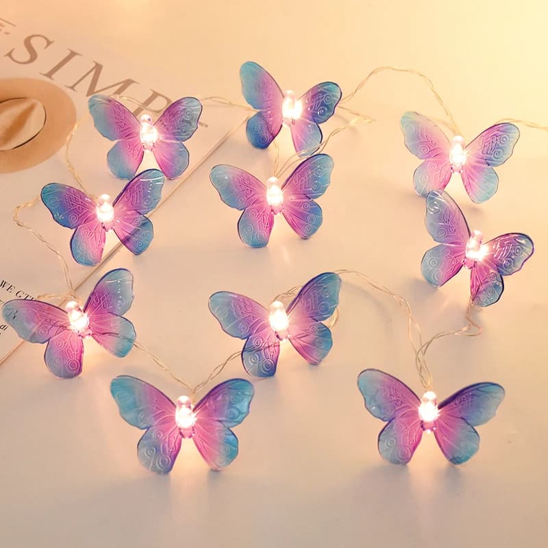 1.5M 10LED Farfalla Fata Stringhe di luce Ghirlanda Ragazze Farfalla Brithday Party Matrimonio Decorazioni per la casa Regalo di Natale per bambini