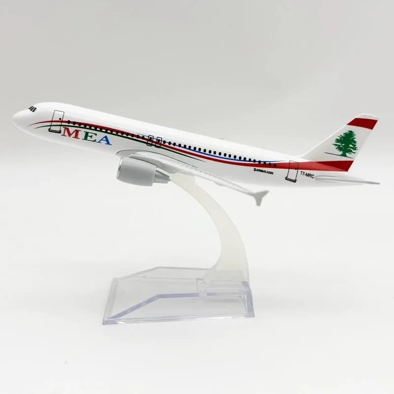 Aerei giocattolo souvenir 16CM A320 MEA Airways Modello di simulazione Aereo in lega di metallo Modello di aereo raccolto Regalo per l'educazione dell'aviazione