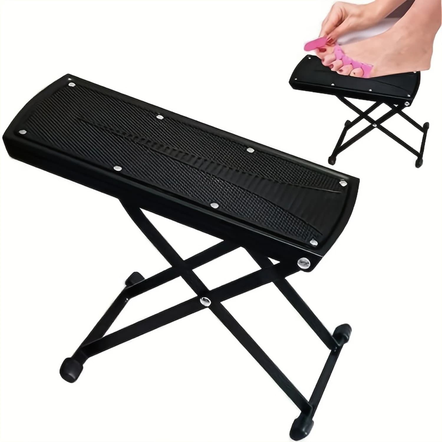 Anti-slip portable pedicure pedal support, adjustable pedicure pedal for beauty salon and home use for foot nail care