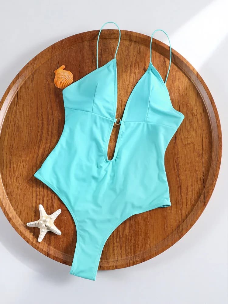 ZRTAK 2026 Costume da Bagno Intero Sexy da Donna con Cut-out, Monocolore, con Laccetti, per l'Estate e la Spiaggia