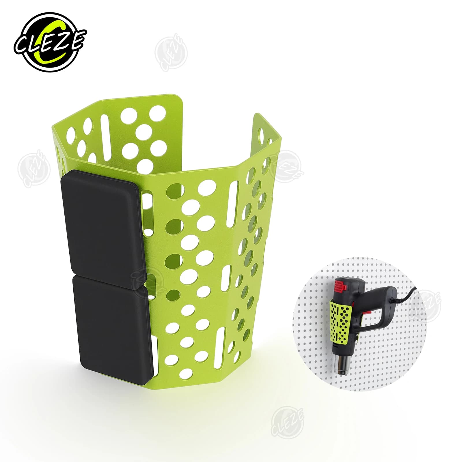 CLEZE Nuovo Forte Magnete Supporto per Pistola di Calore con Base Buffer Senza Graffi Wrap Rack Ventilatore di Aria Calda Morsetto Anello di Supporto Strumento di Stoccaggio