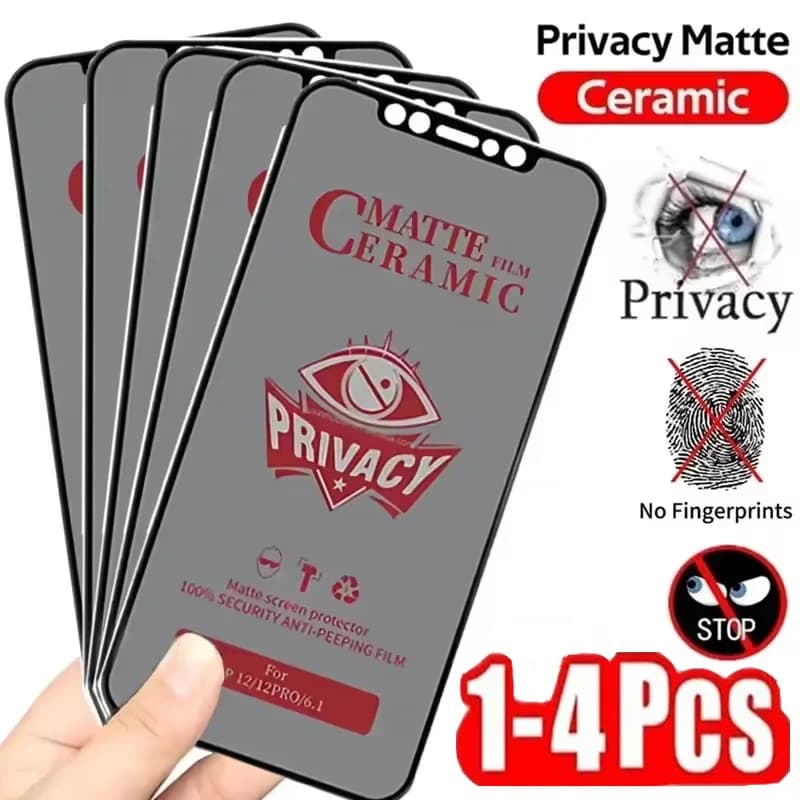 Pellicola privacy in ceramica opaca per Xiaomi Redmi Note 13 12 11 10 9 9S 8 Pro Protezione schermo anti-spia Poco X6 X5 X3 M5S M6 F5 F3 Pro