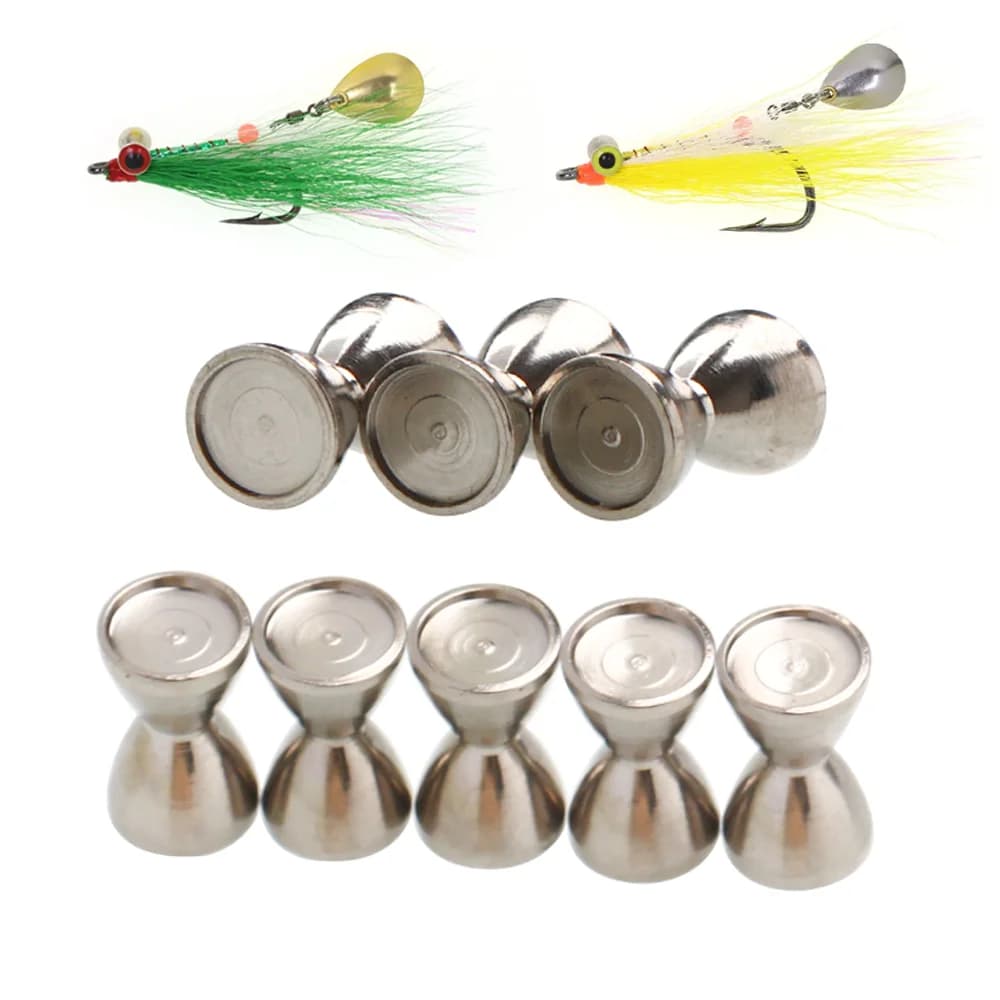 40 pz. Perline in ottone a forma di bilanciere con occhi affondati per la costruzione di mosche artificiali Crazy Charlie Clouser Streamer per la pesca a mosca di trote e lucci