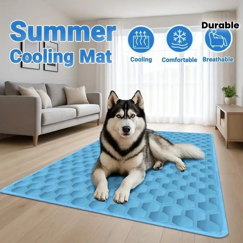 Pet Ice Mat Cooling Bed Summer Cool Pad Dogs Cats Breathable Waterproof Indoor Outdoor Sleeping Cushion No Sweat Chill Rest