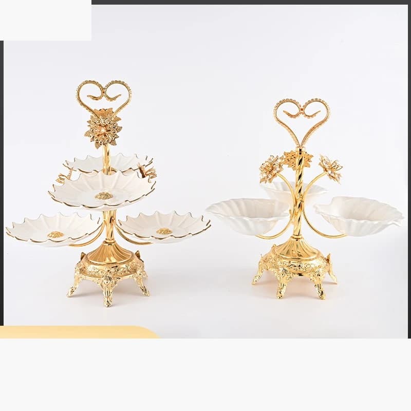 European three-layer fruit plate dessert multi-layer cake rack dried fruit plate tea snack tray dessert living room coffee orna