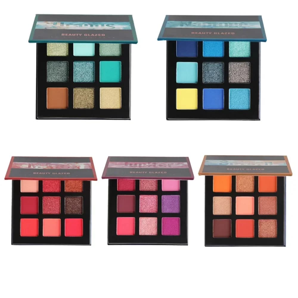 Beauty GLAZED Palette di ombretti 9 colori Shimmer Matte Palette di trucco impermeabile a lunga durata