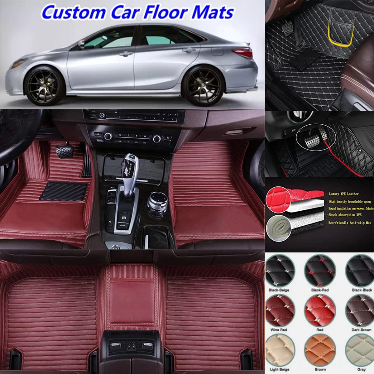 3D PU-leather Waterproof Custom Car Floor Mats For MG ZS MG4 EV / MG Mulan Auto Carpets Foot Coche Accessorie Floor Liners