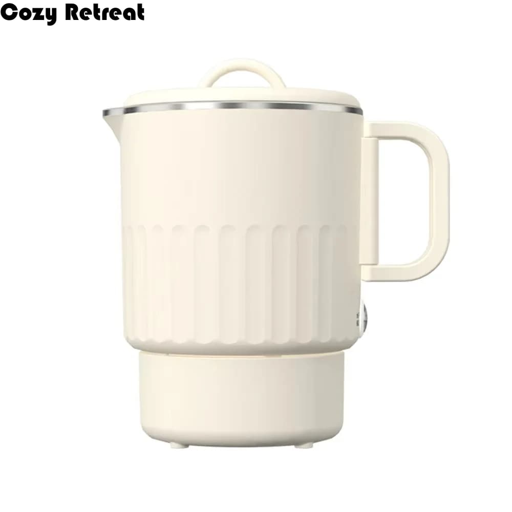 1000ML Travel Folding Electric Water Kettle Space-saving Stainless Steel Inner Electric Boiling Pot Collapsible Anti-scalding