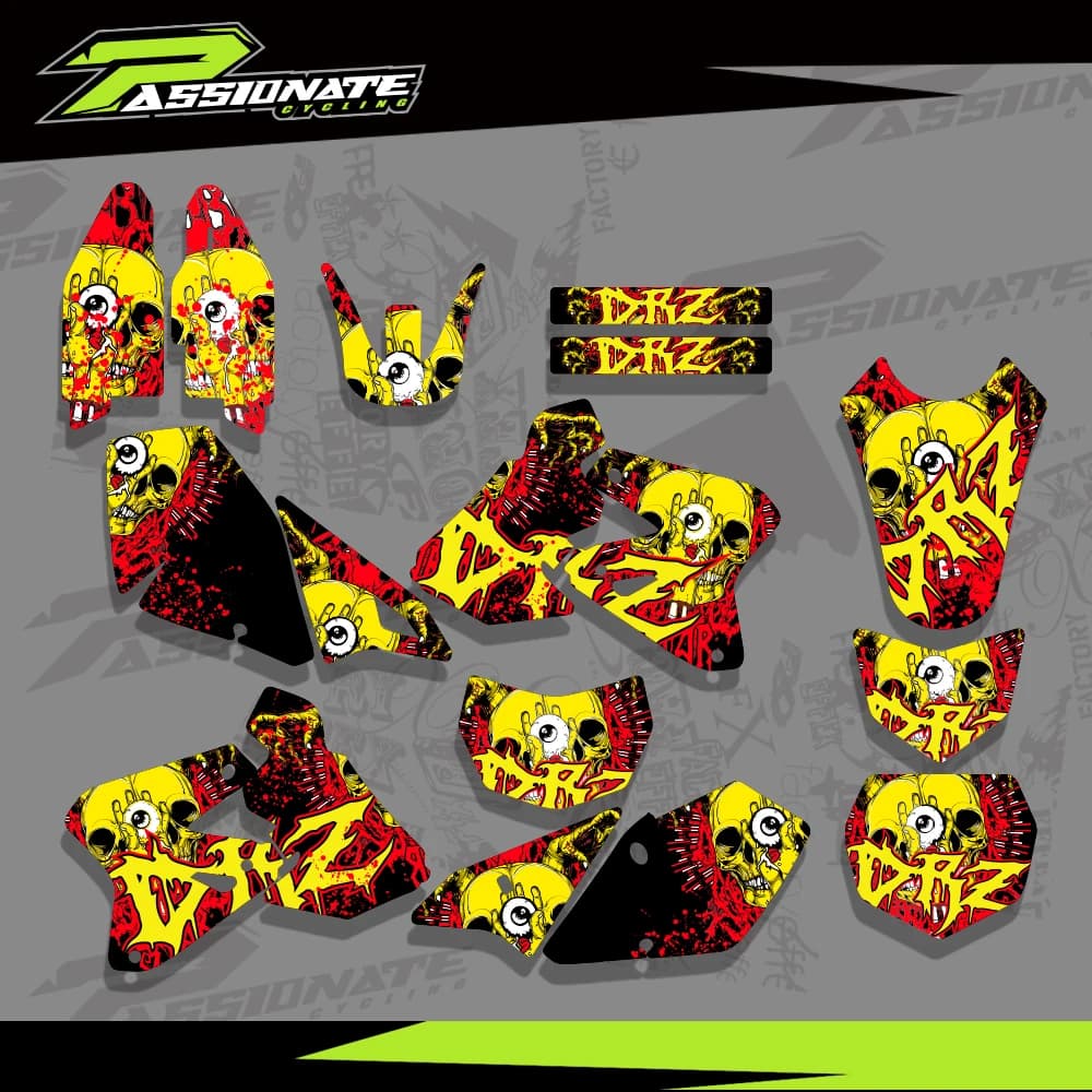 Nuovo TEAM GRAPHICS SFONDO DECALCOMANIE Adesivi Per Suzuki DRZ400 DRZ 400 2000-2012 2011 2010 2009 2008 2007 Decorazione Moto