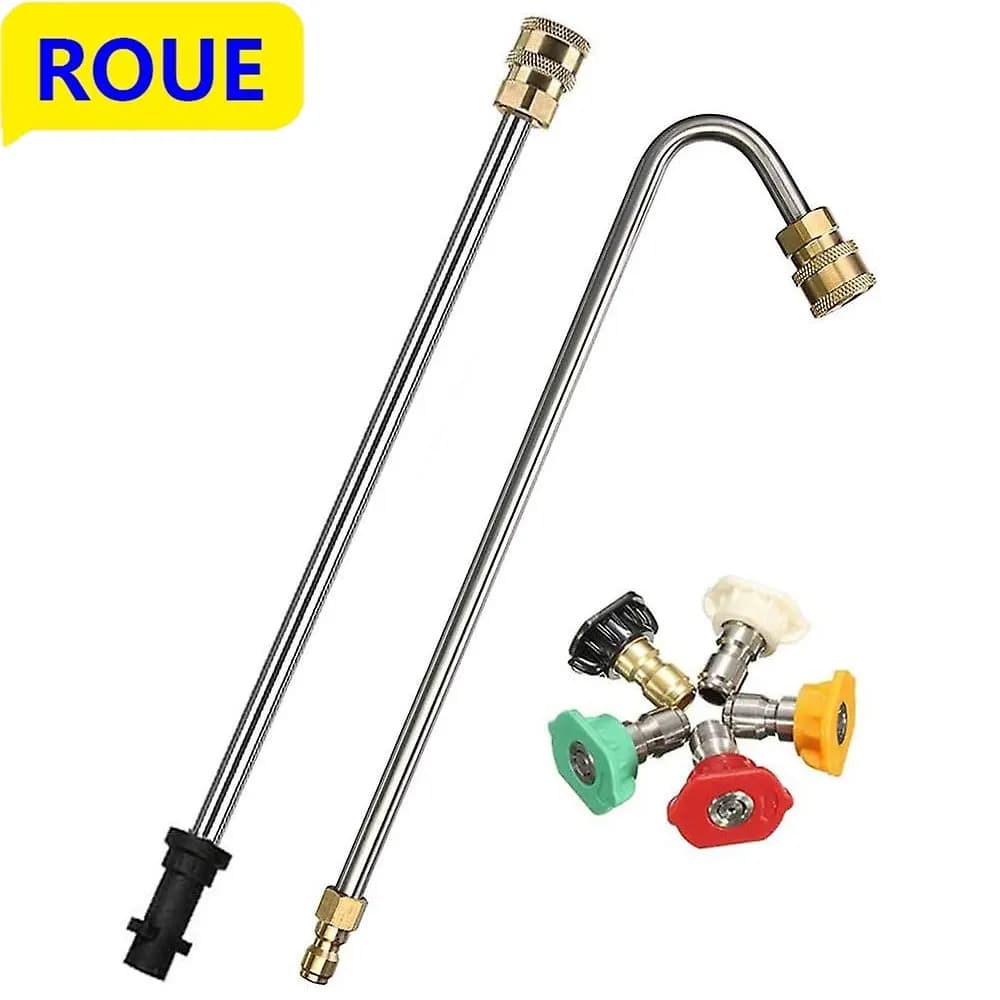 ROUE Lancia a spruzzo angolata, lancia per lavaggio sotto il telaio compatibile con idropulitrice Karcher K2 K3 K4 K5 K6 K7, kit di pulizia delle grondaie