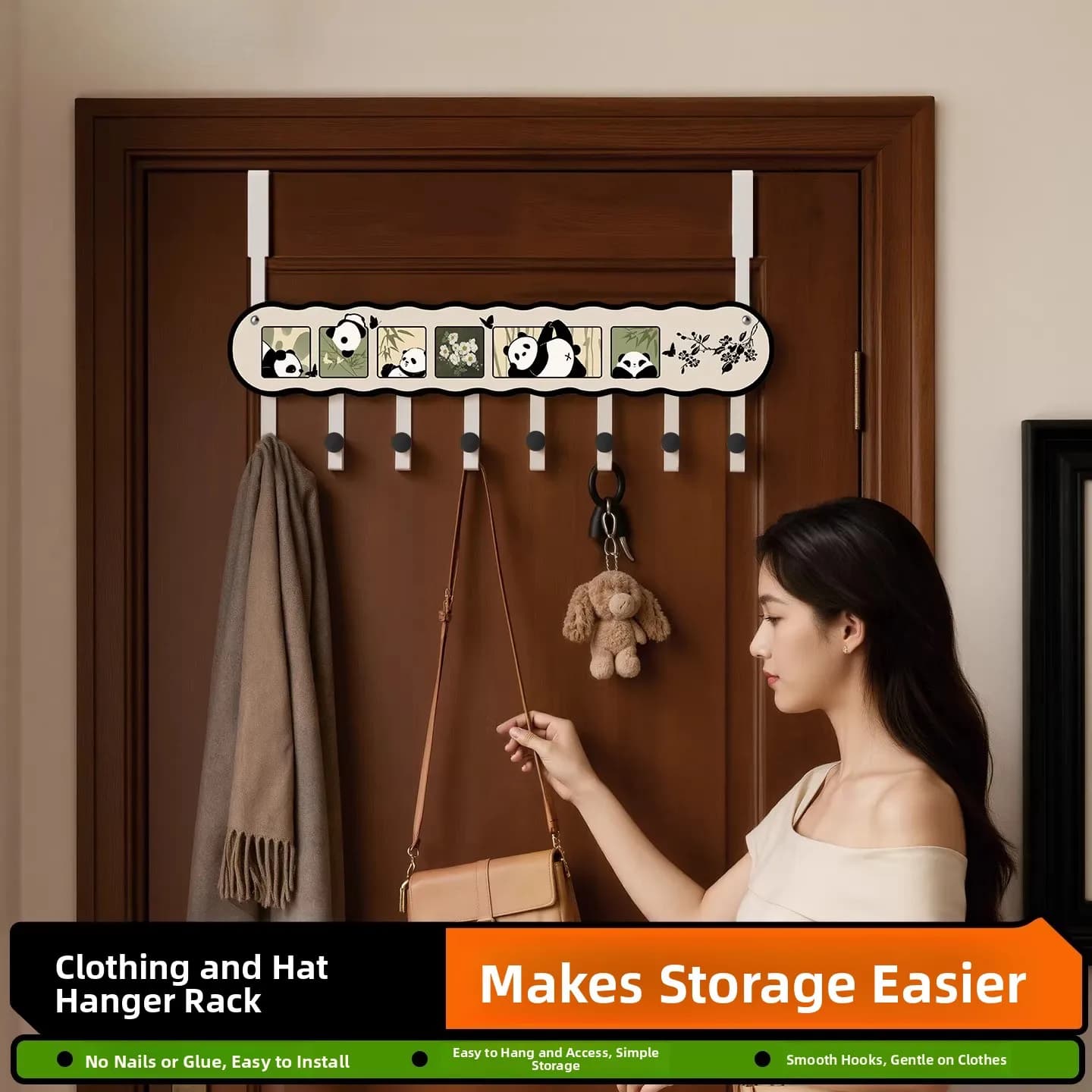 Wavy Shape Sticker for Hanging Linen Intima, Canotte and Straps, Multifunctional Home and Sleeping Storage