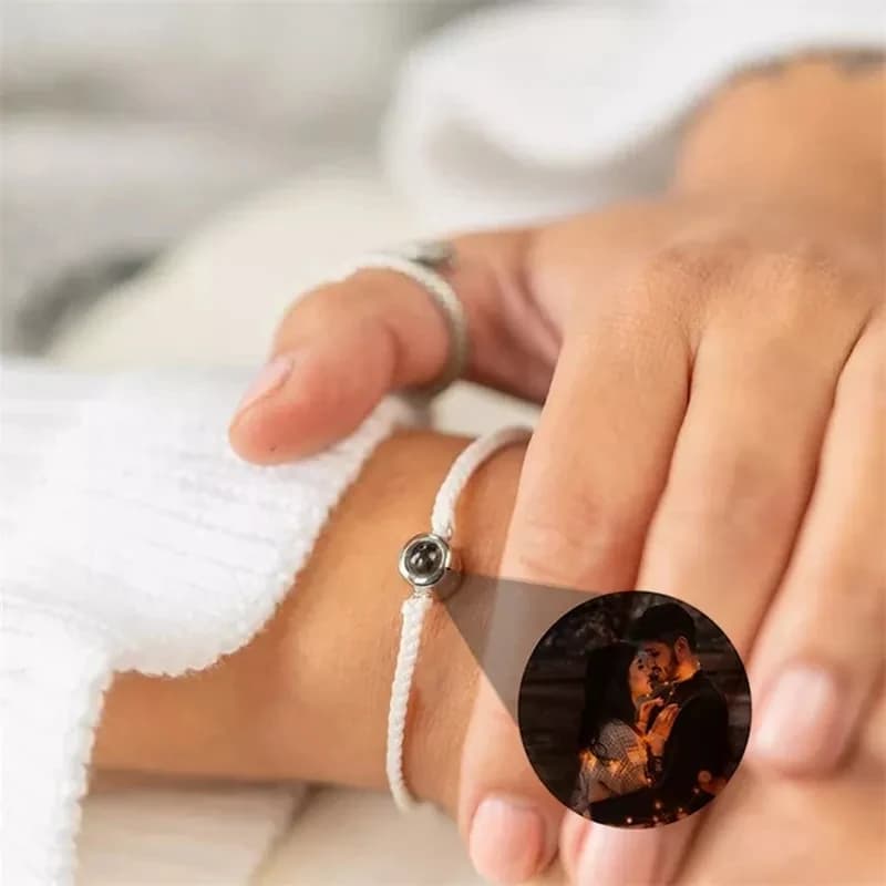 Wholesale Custom Projection Bracelet Adjustable Circle Photo Projection Bracelets Color Braided Bracelets for Women Commemorative
