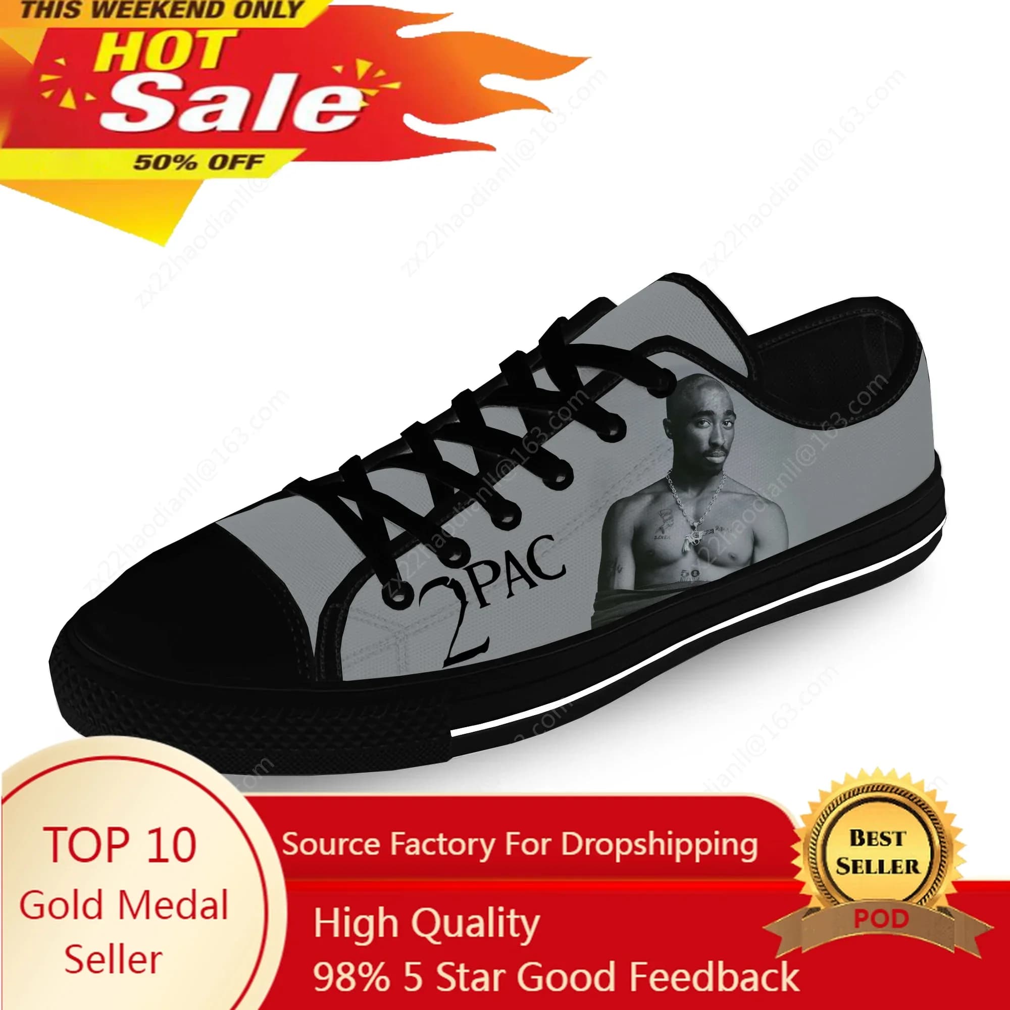 Rap 2pac Tupac Sneakers basse Uomo Donna Adolescente Scarpe casual Scarpe da corsa in tela Stampa 3D Scarpa leggera traspirante