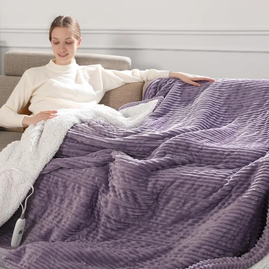 Coperta elettrica Coperta riscaldata Queen Size Queen 84"x90" Coperta elettrica a doppio controllo 5 impostazioni di calore e spegnimento automatico di 10 ore