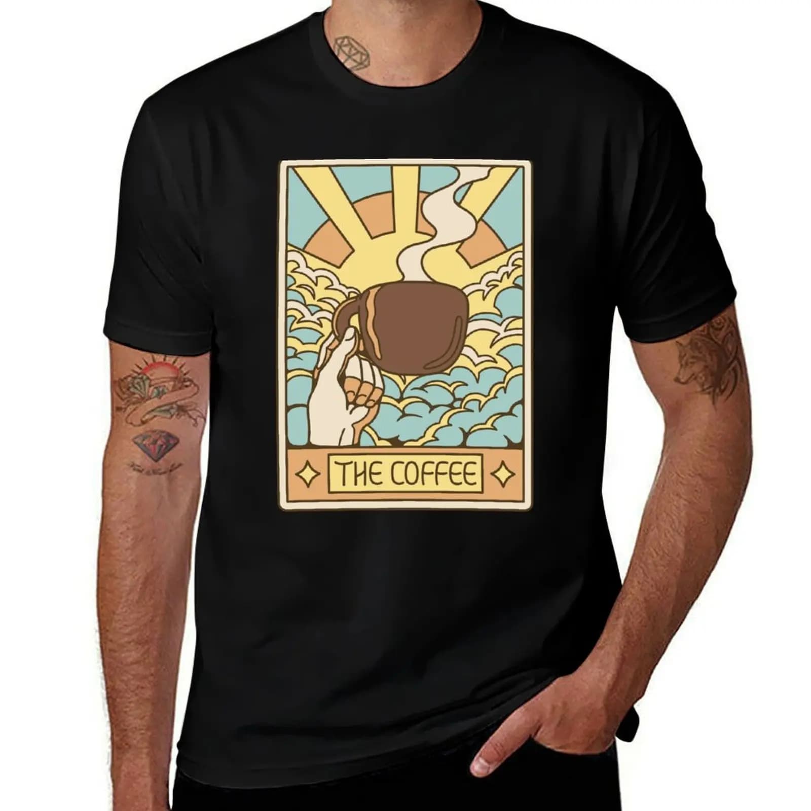 T-Shirt The Coffee Tarot Card di Tobe Fonseca, modello atletico, sportivo, a maniche corte