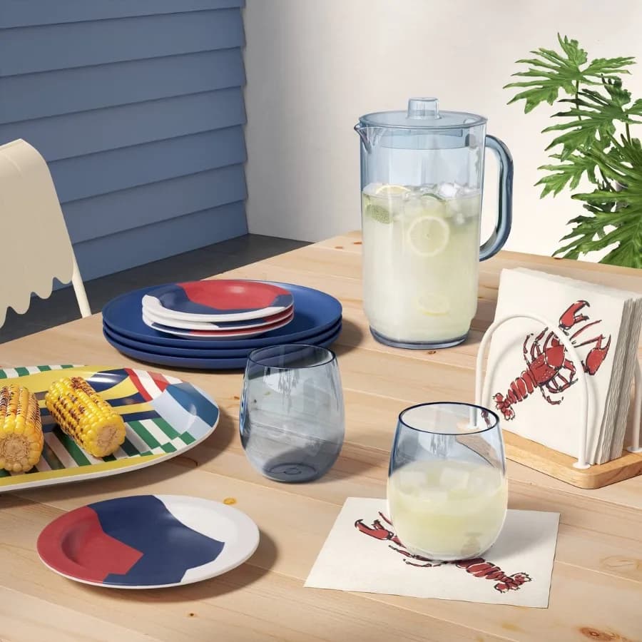Bicchiere da Vino Senza Stelo in Plastica Blu da 15oz