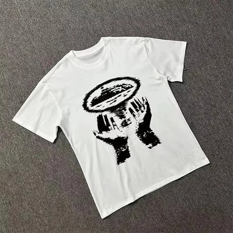 Hot 2026 Luxury Brand Graphic Print TShirt Men Woman O-Neck Cotton Casual Clothes Hip Hop Short Sleeve Clothing Tee Blouse