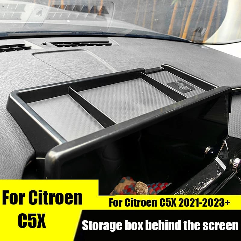 For Citroen C5X 2021 2022 2023 Storage box behind the screen hidden storage box central control