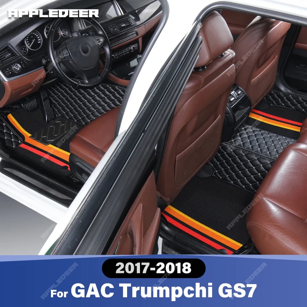 Per GAC Trumpchi GS7 2017-2018 Tappetini per auto a doppio strato Accessori interni per tappeti personalizzati per auto