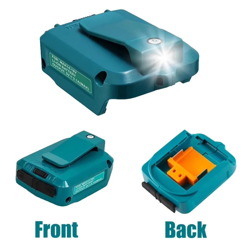Adattatore caricabatterie USB con convertitore LED per batterie agli ioni di litio MAKITA ADP05 BL1815 BL1830 BL1840 BL1850 1415 14-18V