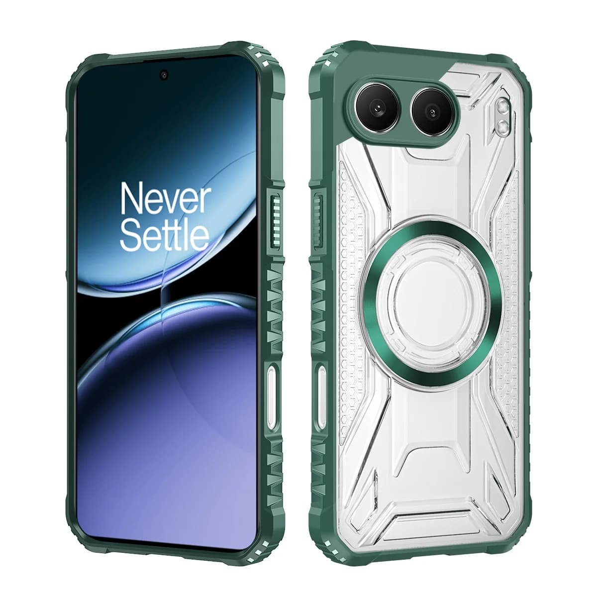 Militare Antiurto Per Magsafe Custodia Magnetica Trasparente Del Telefono Per Oneplus 13 13R Nord4 Carica Wireless Anti-scivolo Hybrid Armor Cover