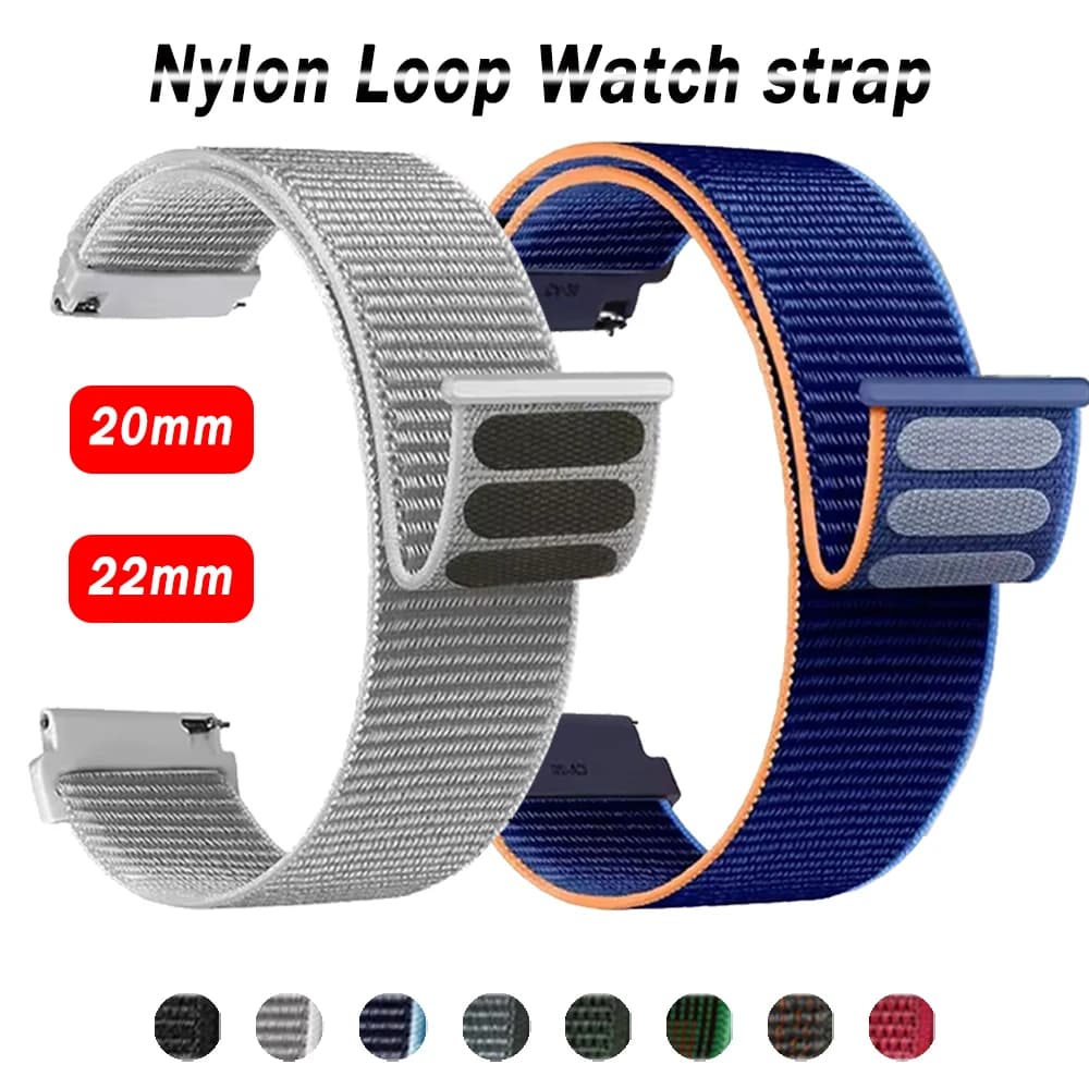 Bracciale in nylon da 20mm 22mm per Amazfit Active 2 GTR 4 3 GTS 4/2 mini cinturino per Amazfit Bip 6/5/S/U/Lite cinturino di ricambio