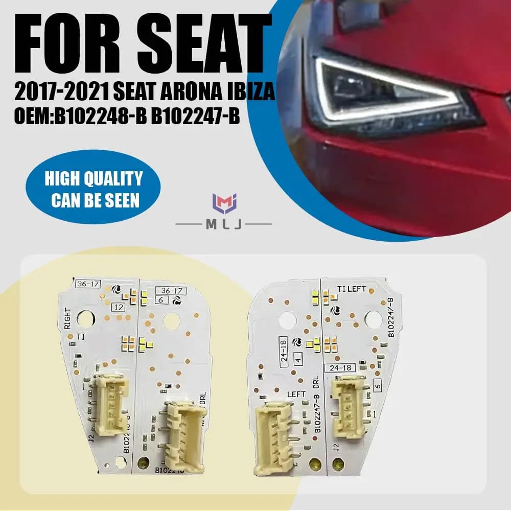 B 102248 -BBB 102247 -B White Angel Eyes DRL Indicatori di direzione per 2017-2021 Seat Arona Ibiza LED Faro Luce di marcia diurna