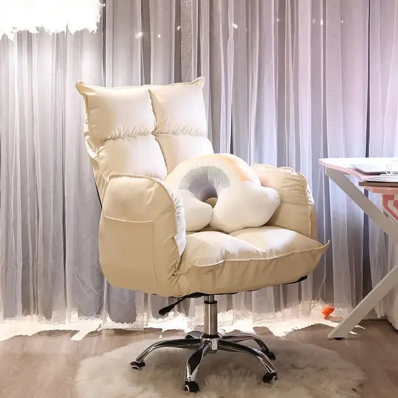 Casual Rotatable Lift Computer Chair-for Apartment, Home Gaming & Study, Modern Simple Style with Backrest, Office-Grade Comfort