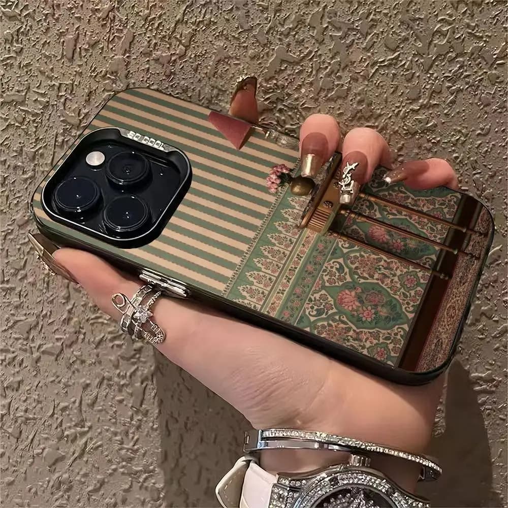 British retro style phone case suitable for iPhone 17 16 15 14 13 12 11 Pro/Max/Plus anti drop and shockproof back cover