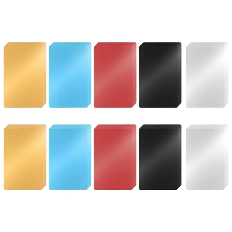 AWAH 100 Pieces Colorful Aluminum Sheets for Laser Engraving Visitor Tickets 86x54x0.2mm (5 Colors)