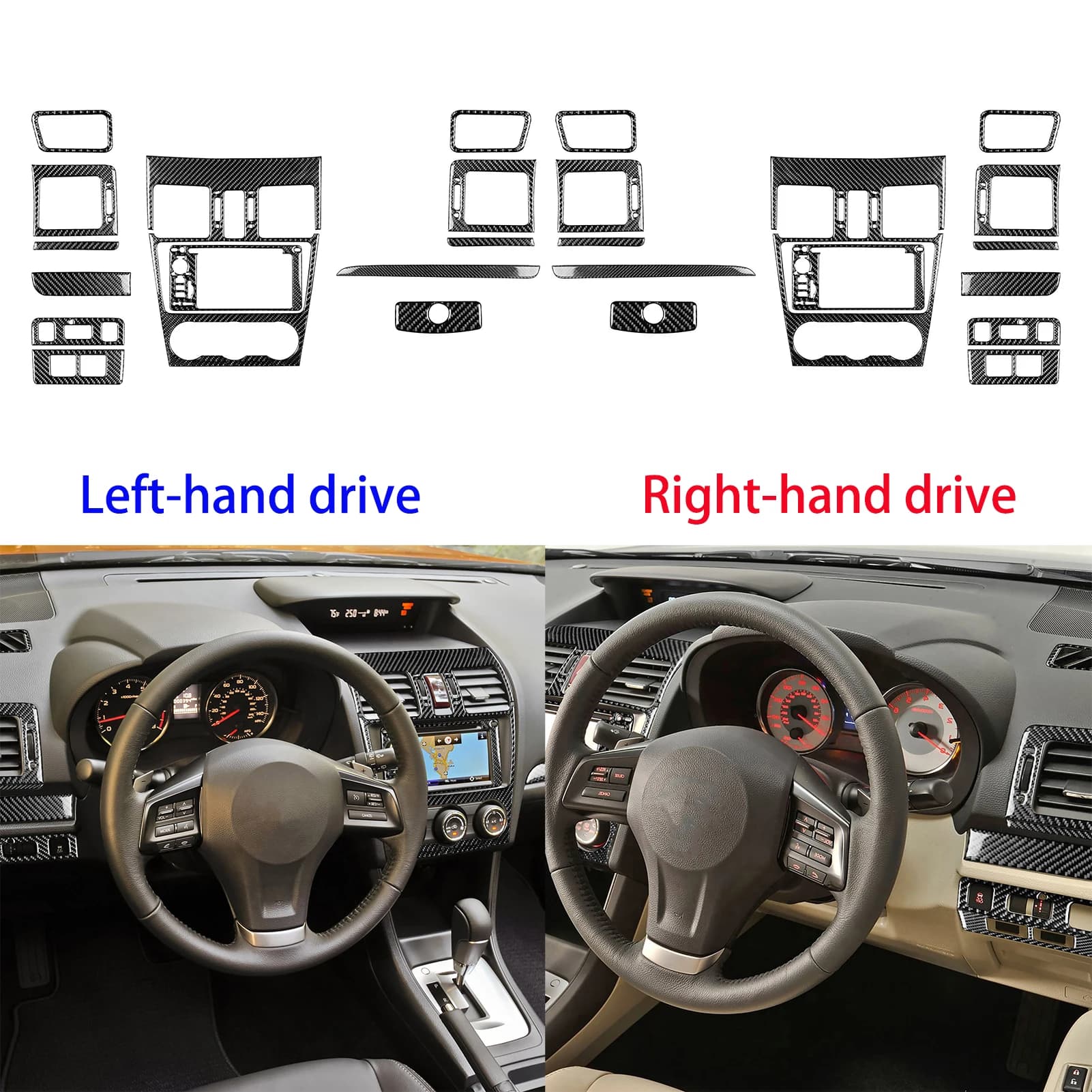 Per Subaru Impreza 2012-2016 Per XV Crosstrek 2013-2017 Auto Interni In Fibra di Carbonio Cruscotto Set Accessori Trim adesivi