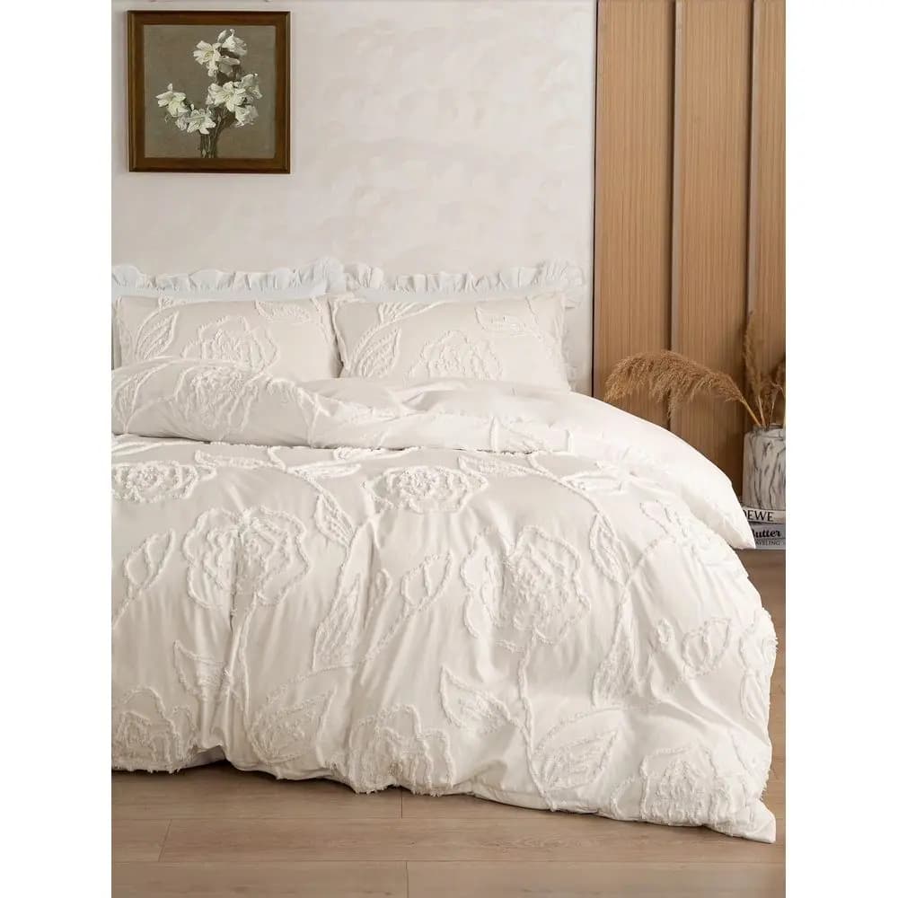 PiecesRose Set Copripiumino Floreale Boho Trapuntato, Microfibra Premium Ultra Morbida e Traspirante, Biancheria da Letto per Tutte le Stagioni, Lavabile in Lavatrice, Fa