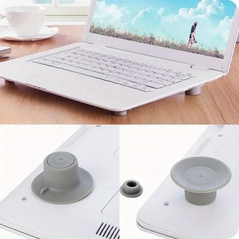 Set di 4 supporti di raffreddamento portatili per notebook, dotati di tappetini antiscivolo, supporti per laptop, progettati per migliorare il raffreddamento e la stabilità