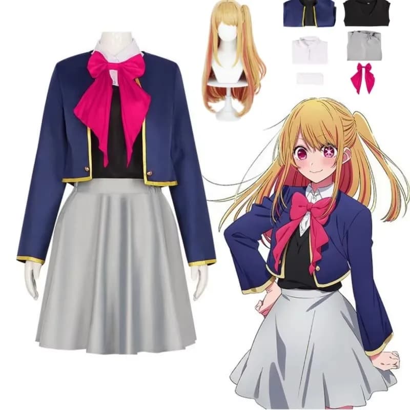 Anime Oshi No Ko Hoshino Rubi Costume Cosplay JK Uniforme Wig Set Performance Song Costume Halloween Costume Woman