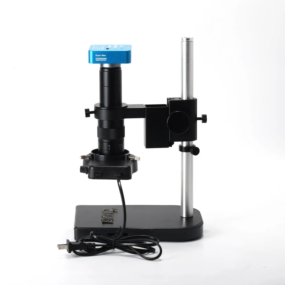Industrial Microscope Camera Stand Kit with 180X C-Mount Lens 56-LED Ring Light