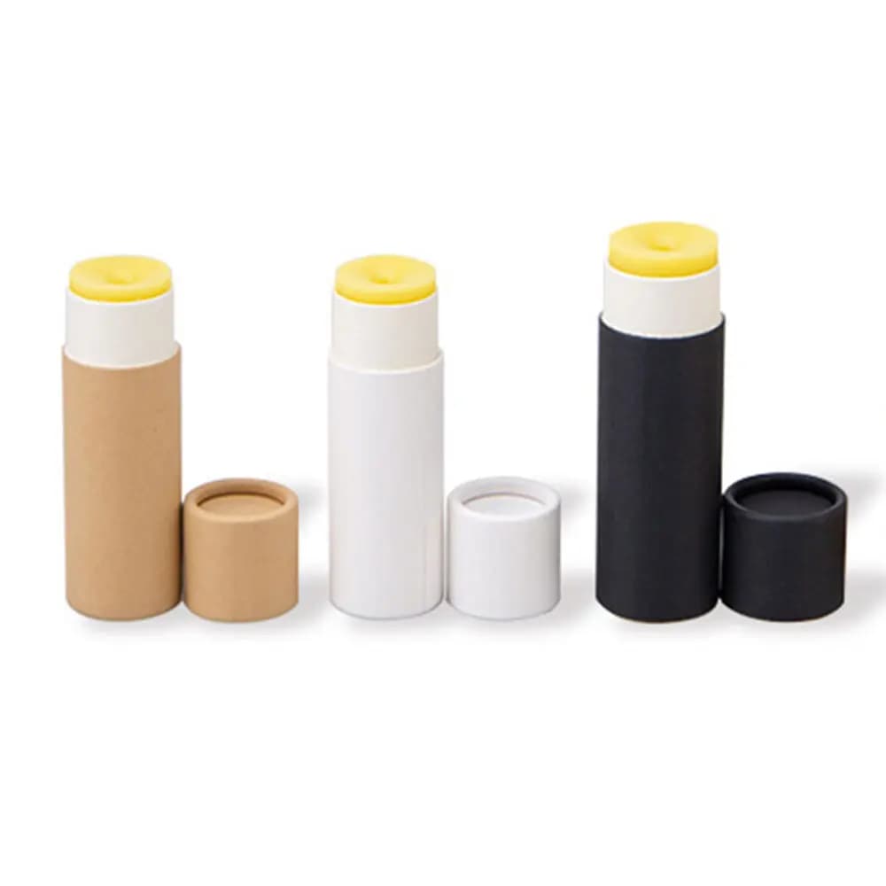 50PCS Push Up Tubes Lip balm Kraft Paper Tube Empty Lipstick Tube Degradable Cosmetic Containers Solid Deodorant Paste Tube