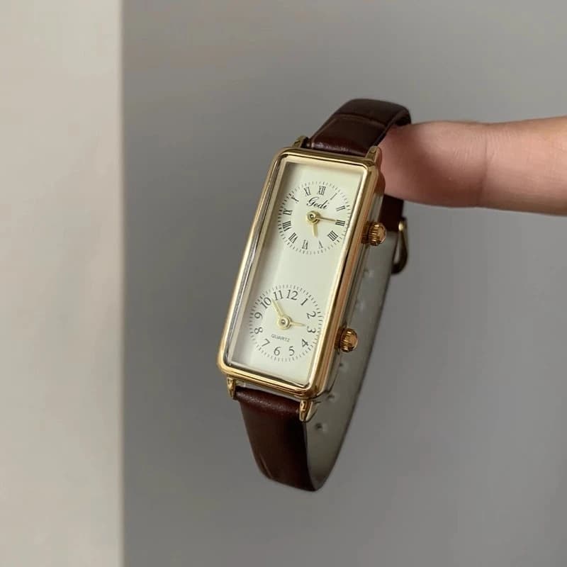 Fashionable Quartz Watch for Women, Simple Design Bicolor Square, Elegant Gift for Women