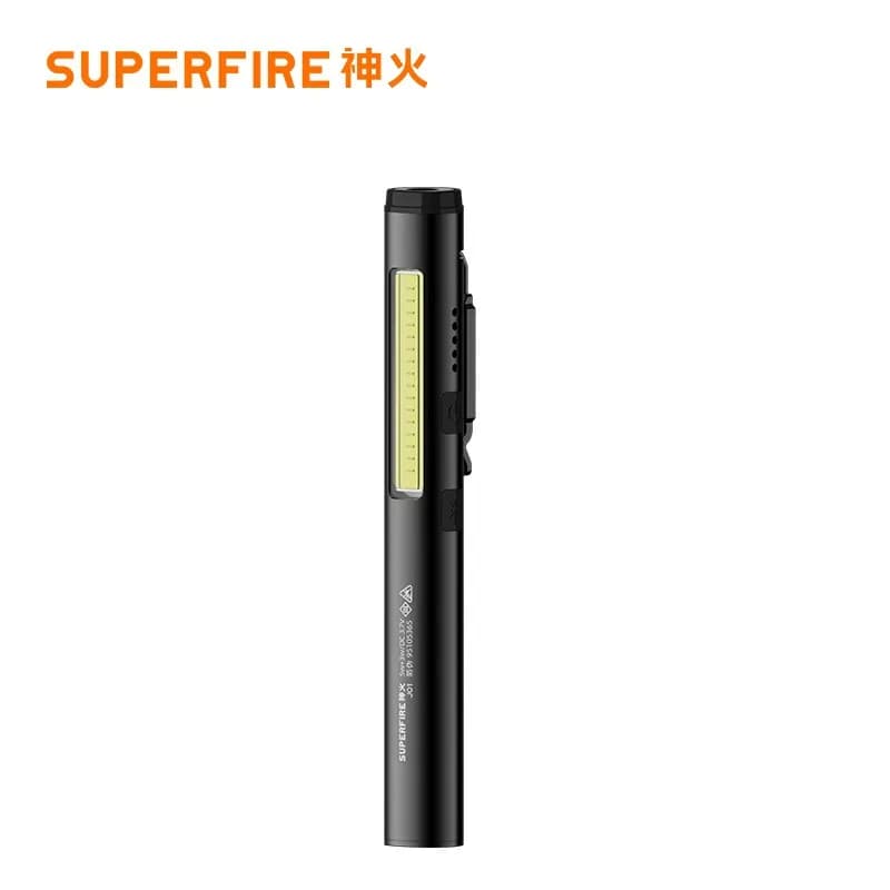 SUPERFIRE-J01 Mini torcia EDC, torcia a penna dimmerabile continua, lanterna ricaricabile USB portatile per manutenzione e ispezione
