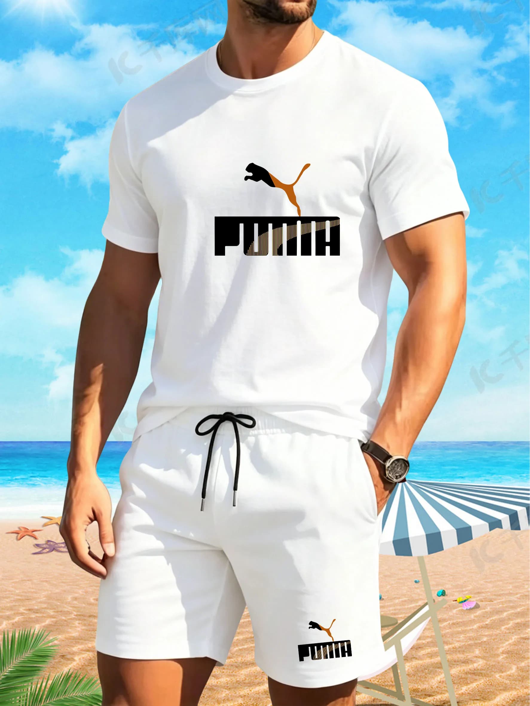 Nuovo Set Sportivo Estivo 2026 da Uomo per il Tempo Libero, T-shirt Traspirante e Pantaloncini Casual alla Moda, Completo Due Pezzi