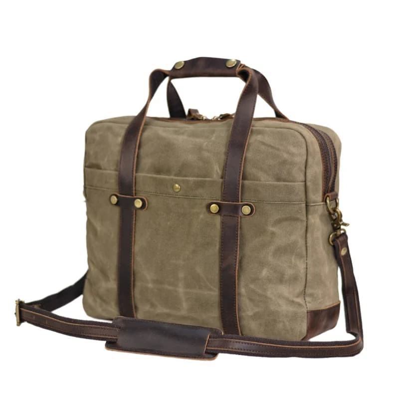 New Business man's bag Retro single-shoulder bag 15.6-inch laptop carrying bag waterproof canvas briefcase crossbody bag Handbag