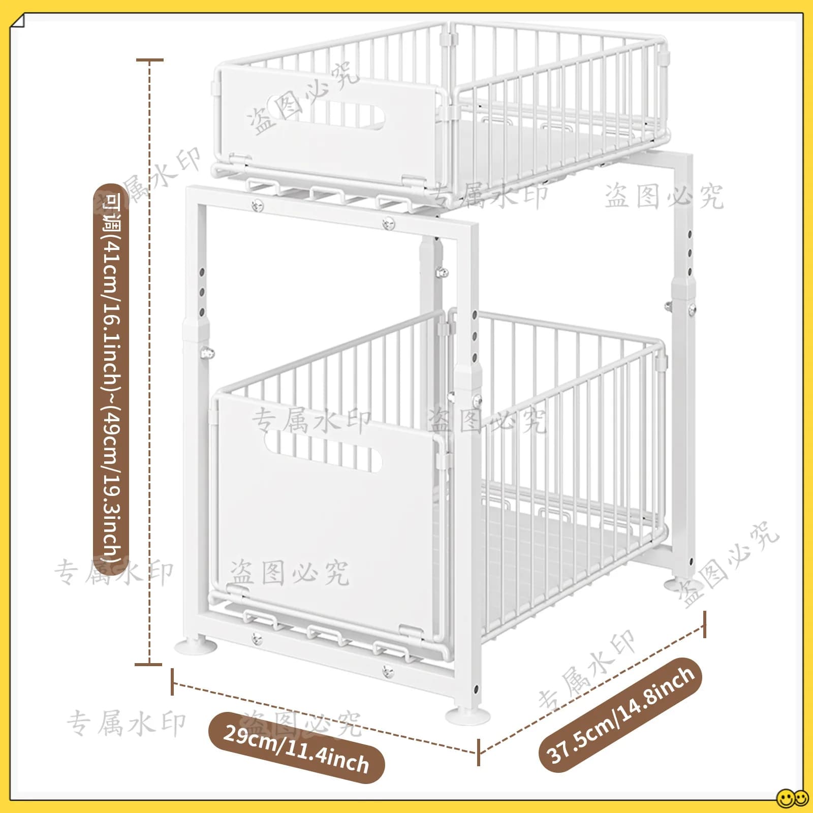 Sotto 2 litri Organizzatore per lavello Casa Armadietto scorrevole Cestino Bagno Soggiorno Risparmia spazio Scaffale per organizer da cucina