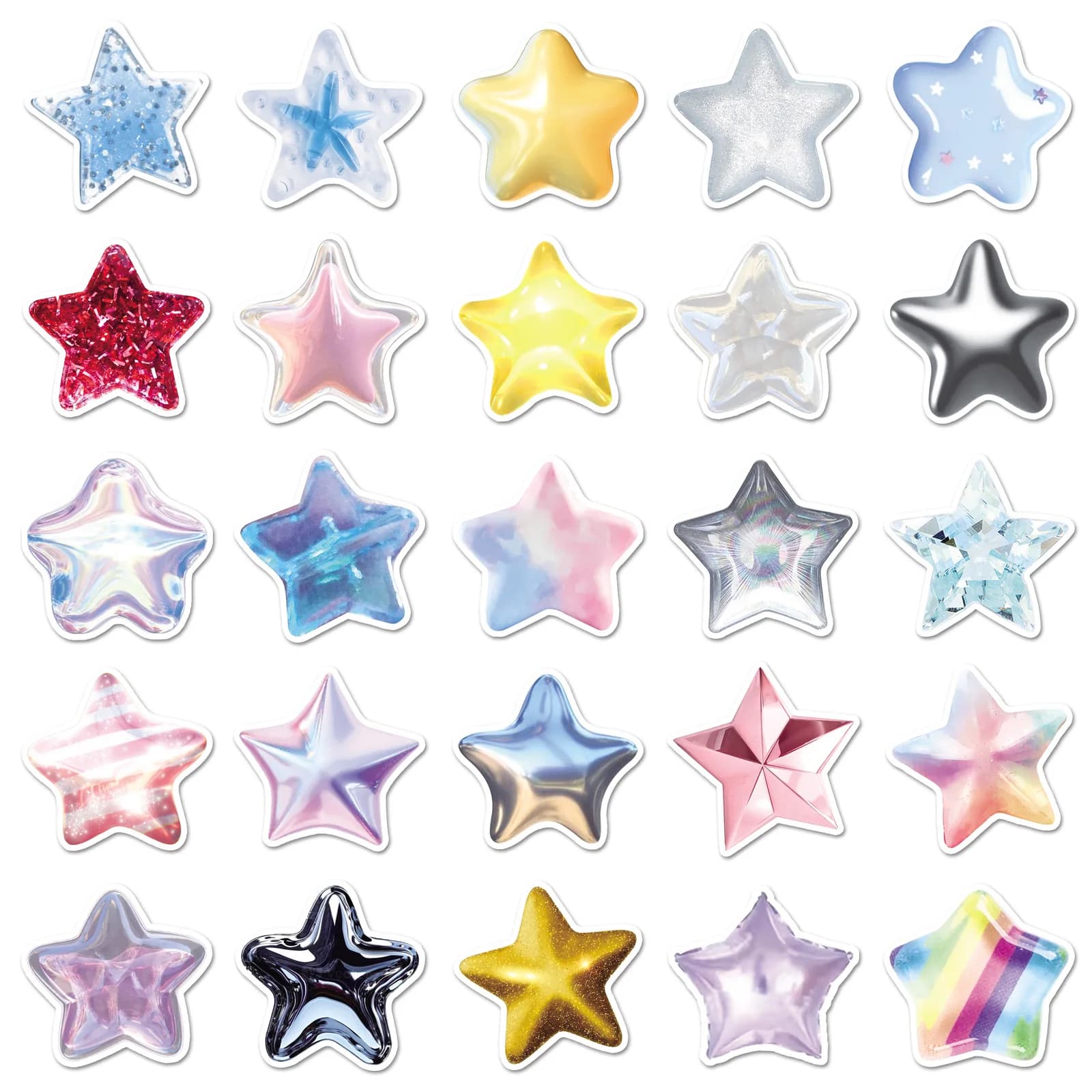 10/30/50PCS 3D Stelle Stereoscopiche Graffiti Adesivi Stella a Cinque Punte Del Fumetto Della Decalcomania Notebook Tazza Del Telefono di Skateboard giocattoli classici