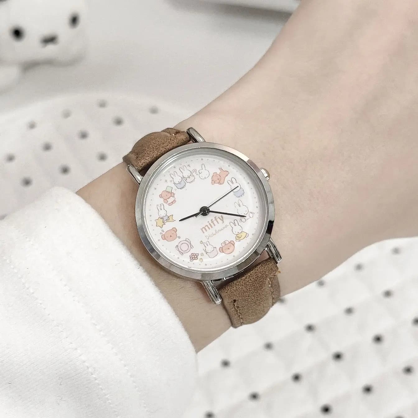 Orologio da Polso Miffy per Donna, Studentesse, con Quadrante Piccolo, per Studenti delle Scuole Medie e Superiori, Orologio al Quarzo con Lancette, Regalo di Compleanno