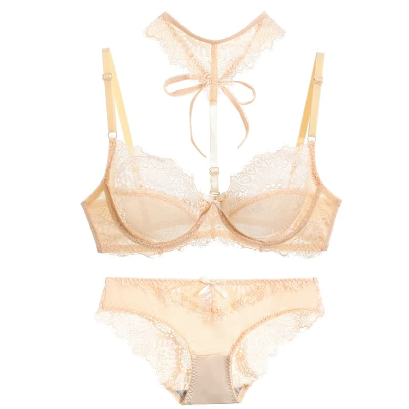 2024 Nuovo Sexy Ultra-Sottile Nero Beige Rosa Viola Rosso Bianco Plus Size Lingerie BCDE Coppa Reggiseno Set Push Up Biancheria Intima