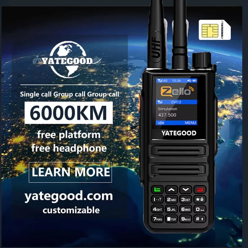YATEGOOD G889 ZELLO 5000KM GPS walkie talkie a lungo raggio ptt globale 4G poc radio100 km